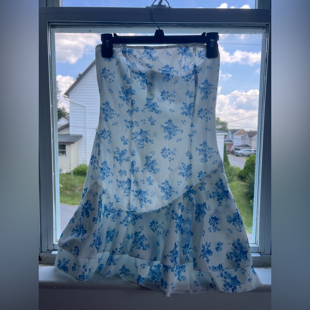 Floral Blue and White Women's Skirt